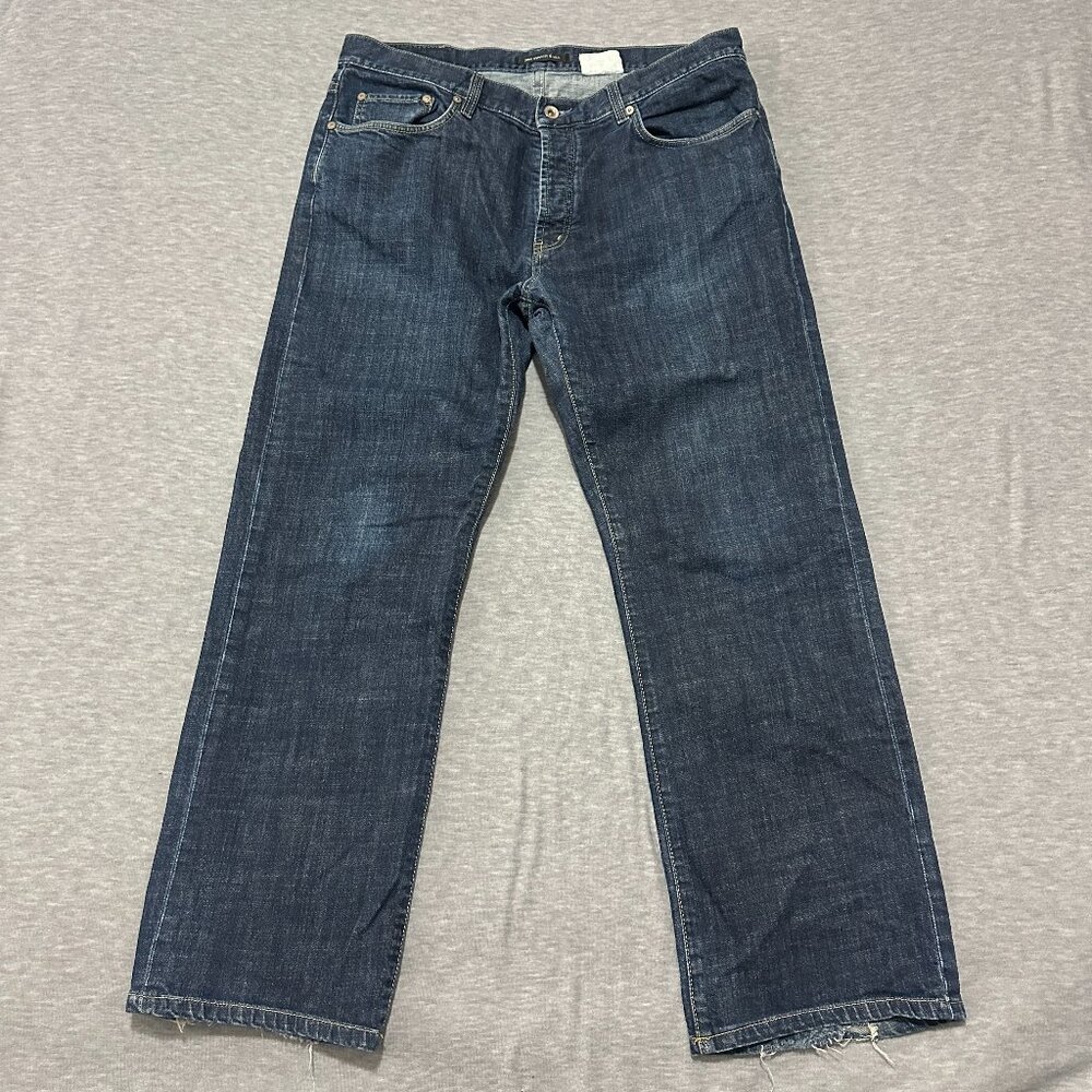 John Varvatos Star Jeans 36x28 blue Athletic Straight Made in USA Distressed
